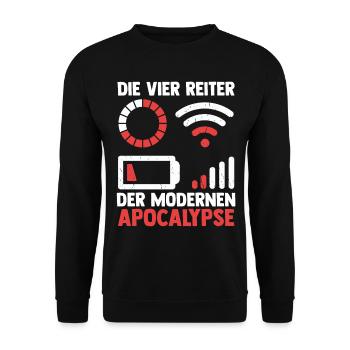 Die vier Reiter der modernen Apocalypse - Unisex Pullover - Schwarz - Vorne - Alina (178cm) & Michal (187cm)