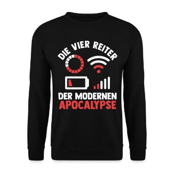 Die vier Reiter der modernen Apocalypse - Unisex Pullover - Schwarz - Vorne - Alina (178cm) & Michal (187cm)