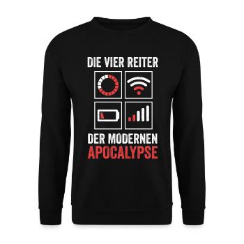 Die vier Reiter der modernen Apocalypse - Unisex Pullover - Schwarz - Vorne - Alina (178cm) & Michal (187cm)