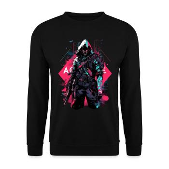 Epic Gamer Cyber Assassin du futur - Sweat-shirt Unisexe - noir - Devant - Alina (178cm) & Michal (187cm)