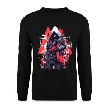 Epic Gamer Cyber Assassin Punk Street Art - Sweat-shirt Unisexe - noir - Devant - Alina (178cm) & Michal (187cm)