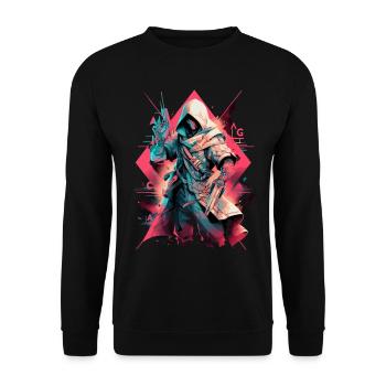 Epic Gamer Cyber Assassin de la Renaissance - Sweat-shirt Unisexe - noir - Devant - Alina (178cm) & Michal (187cm)