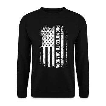 Promu au drapeau américain Grand-père Fête des pères - Sweat-shirt Unisexe - noir - Devant - Alina (178cm) & Michal (187cm)