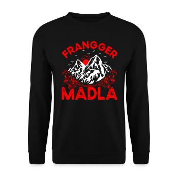 Fränkisch Franker Madla - Unisex Pullover - Schwarz - Vorne - Alina (178cm) & Michal (187cm)