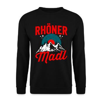 Rhöner Madl - Region Rhön Gebirge - Unisex Pullover - Schwarz - Vorne - Alina (178cm) & Michal (187cm)