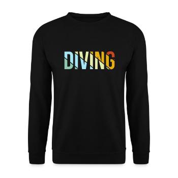 Tauchen Retro - Unisex Pullover - Schwarz - Vorne - Alina (178cm) & Michal (187cm)