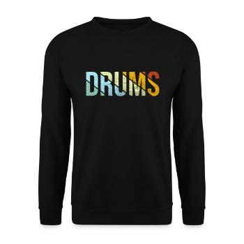 Drums Retro - Unisex Sweatshirt - black - Front - Alina (178cm) & Michal (187cm)