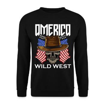 Amérique Far West - Sweat-shirt Unisexe - noir - Devant - Alina (178cm) & Michal (187cm)