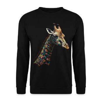 Giraffe Animal Africa Gift Animal Lover Zoo - Unisex Sweatshirt - black - Front - Alina (178cm) & Michal (187cm)