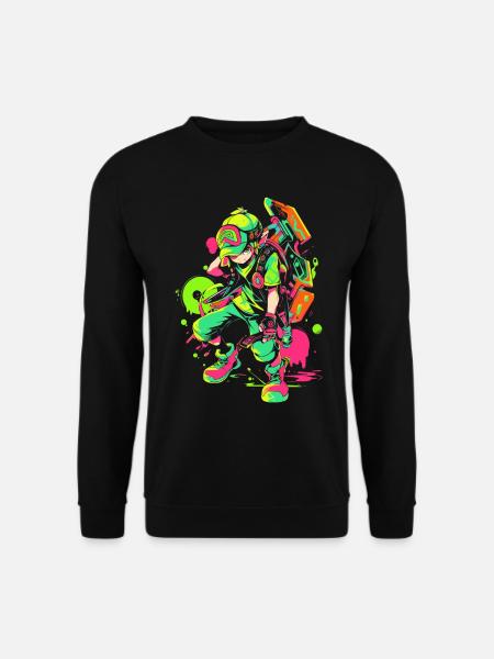 Legendärer Waldjunge: Cooles Splashy Gaming-Design - Unisex Pullover - Schwarz