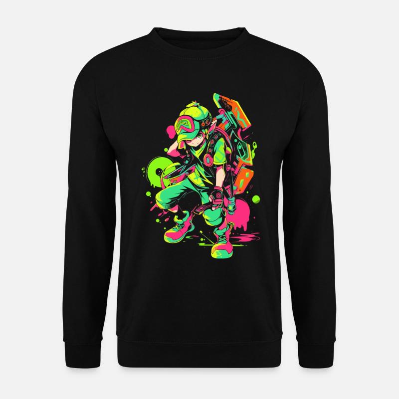 Legendärer Waldjunge: Cooles Splashy Gaming-Design - Unisex Pullover - Schwarz