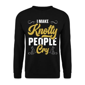 Je fais pleurer les gens noués Massaget - Sweat-shirt Unisexe - noir - Devant - Alina (178cm) & Michal (187cm)