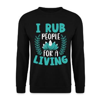 Ich reibe Menschen für ein Leben Massage Therapie - Unisex Pullover - Schwarz - Vorne - Alina (178cm) & Michal (187cm)