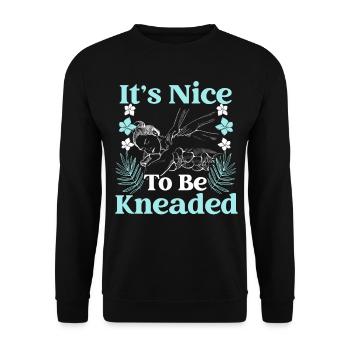 It's nice to be kneaded through Licensed - Unisex Sweatshirt - black - Front - Alina (178cm) & Michal (187cm)