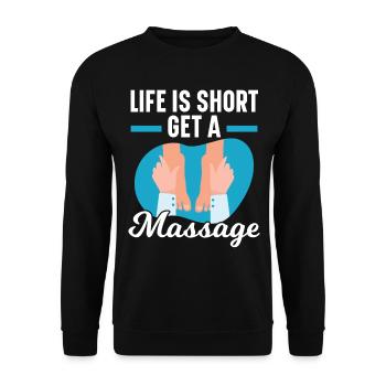 Life is short Get a therapist - Unisex Sweatshirt - black - Front - Alina (178cm) & Michal (187cm)