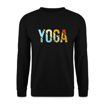 Lettrage Yoga Rétro - Sweat-shirt Unisexe - noir - Devant - Alina (178cm) & Michal (187cm)