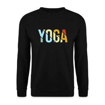 Lettrage Yoga Rétro - Sweat-shirt Unisexe - noir - Devant - Alina (178cm) & Michal (187cm)