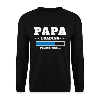 Chargement de Papa Veuillez patienter - Sweat-shirt Unisexe - noir - Devant - Alina (178cm) & Michal (187cm)