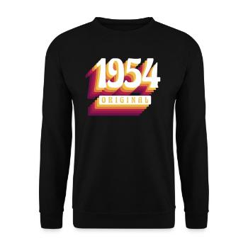 1954 Original. Cool anniversaire Idée cadeau - Sweat-shirt Unisexe - noir - Devant - Alina (178cm) & Michal (187cm)