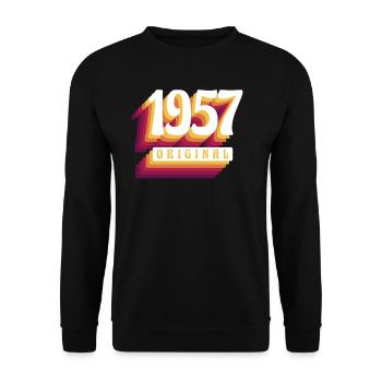 1957 Original. Cool anniversaire Idée cadeau - Sweat-shirt Unisexe - noir - Devant - Alina (178cm) & Michal (187cm)