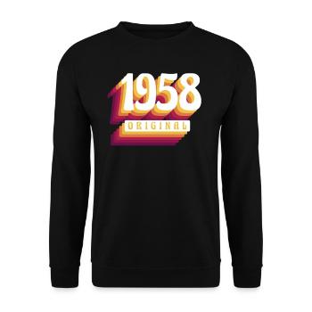1958 Original. Cool anniversaire Idée cadeau - Sweat-shirt Unisexe - noir - Devant - Alina (178cm) & Michal (187cm)