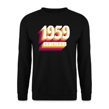 1959 Original. Cool anniversaire Idée cadeau - Sweat-shirt Unisexe - noir - Devant - Alina (178cm) & Michal (187cm)