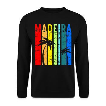 Madeira Urlaub Atlantik Insel Portugal Geschenk - Unisex Pullover - Schwarz - Vorne - Alina (178cm) & Michal (187cm)