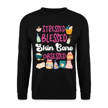 Cute Licensed Esthetician Skincare - Unisex Pullover - Schwarz - Vorne - Alina (178cm) & Michal (187cm)