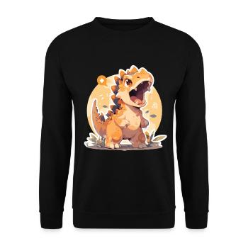 Dinsaurier Dino Baby Dinosaurier Baby - Unisex Pullover - Schwarz - Vorne - Alina (178cm) & Michal (187cm)