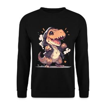 Dino Baby T- Rex Baby Trex Dinos Dinosaurier - Unisex Pullover - Schwarz - Vorne - Alina (178cm) & Michal (187cm)