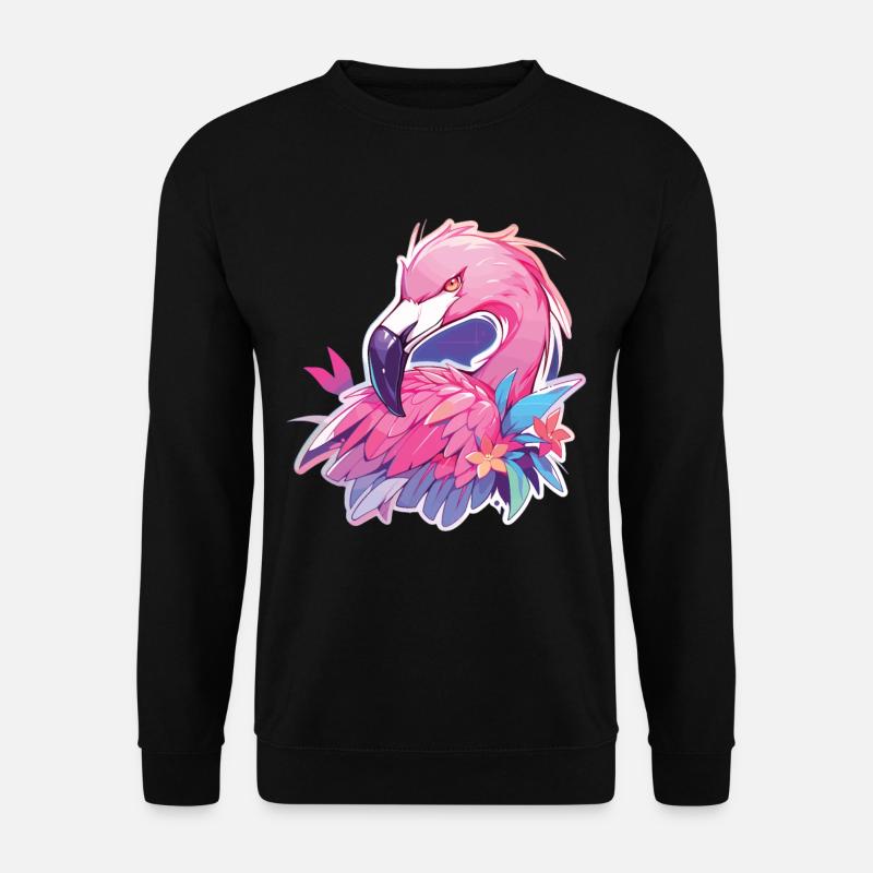 Flamingo Party Neon Flamingo Flamingos - Unisex Pullover - Schwarz
