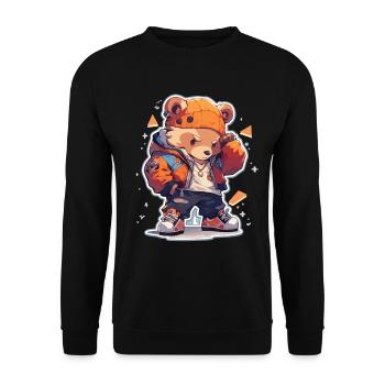 Bär Bären Bären Baby Bär Hip Hop - Unisex Pullover - Schwarz - Vorne - Alina (178cm) & Michal (187cm)