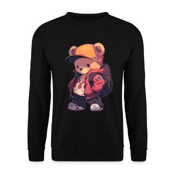 Ours Ours brun Ours Bébé ours - Sweat-shirt Unisexe - noir - Devant - Alina (178cm) & Michal (187cm)