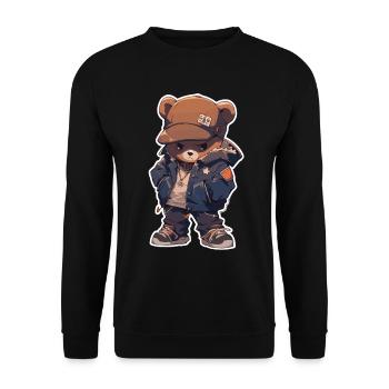 Bear Brown Bear Bear Bear Head Bear Baby - Unisex Sweatshirt - black - Front - Alina (178cm) & Michal (187cm)