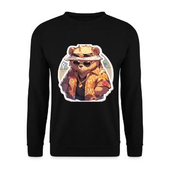Bear Bears Fat Bear Bears Daddy - Unisex Sweatshirt - black - Front - Alina (178cm) & Michal (187cm)