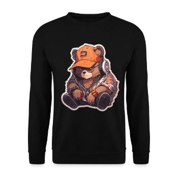 Ours Ours Hipster Ours Ours brun - Sweat-shirt Unisexe - noir - Devant - Alina (178cm) & Michal (187cm)