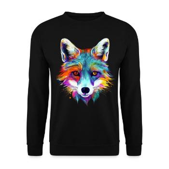 Fuchs Tierliebhaber Geschenk Wildtier Tier Motiv - Unisex Pullover - Schwarz - Vorne - Alina (178cm) & Michal (187cm)