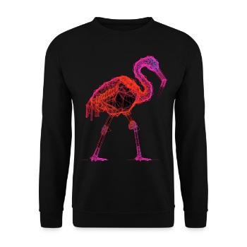 Flamingo Africa Exotic Bird Animal Geometric - Unisex Sweatshirt - black - Front - Alina (178cm) & Michal (187cm)