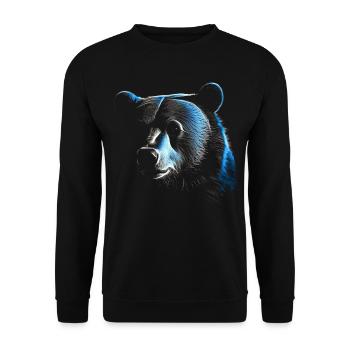 Bear Blue Art Gift Wild Animals Animal Forest Animals - Unisex Sweatshirt - black - Front - Alina (178cm) & Michal (187cm)