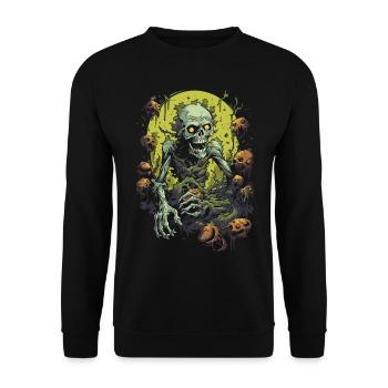 Halloween nightmare zombie storms with undead horde - Unisex Sweatshirt - black - Front - Alina (178cm) & Michal (187cm)