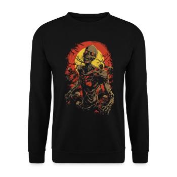 Garantie Chair de poule: Horde d’Halloween Zombie Undead - Sweat-shirt Unisexe - noir - Devant - Alina (178cm) & Michal (187cm)