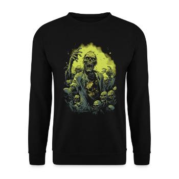 Undead Halloween: Zombie fights with undead horde - Unisex Sweatshirt - black - Front - Alina (178cm) & Michal (187cm)