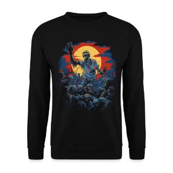 Cruel Zombie Horde: Scary Halloween Night - Unisex Sweatshirt - black - Front - Alina (178cm) & Michal (187cm)