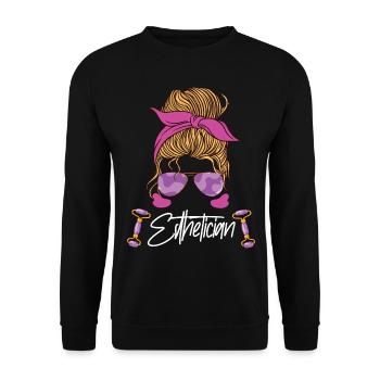 Cute Licensed Esthetician Skincare - Unisex Pullover - Schwarz - Vorne - Alina (178cm) & Michal (187cm)