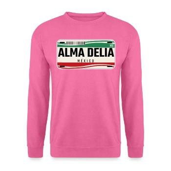 Alma Delia Personalisierte mexikanische Fahrzeugkennzeichen w - Unisex Pullover - Pink - Vorne