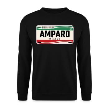 Plaques de véhicule mexicaines personnalisées Amparo w nom - Sweat-shirt Unisexe - noir - Devant - Alina (178cm) & Michal (187cm)