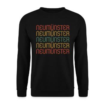 Neumünster Neumünsteranerin Neumünsteraner - Unisex Pullover - Schwarz - Vorne - Alina (178cm) & Michal (187cm)