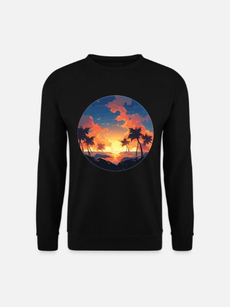 Palm trees sunset - Unisex Sweatshirt - black