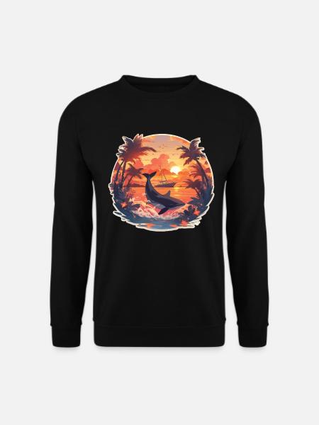 Segeln Segelschiff Segeln Sonnenuntergang - Unisex Pullover - Schwarz