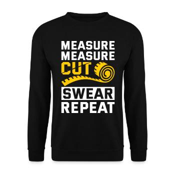Measure Cut Swear Repeat - Unisex Sweatshirt - black - Front - Alina (178cm) & Michal (187cm)